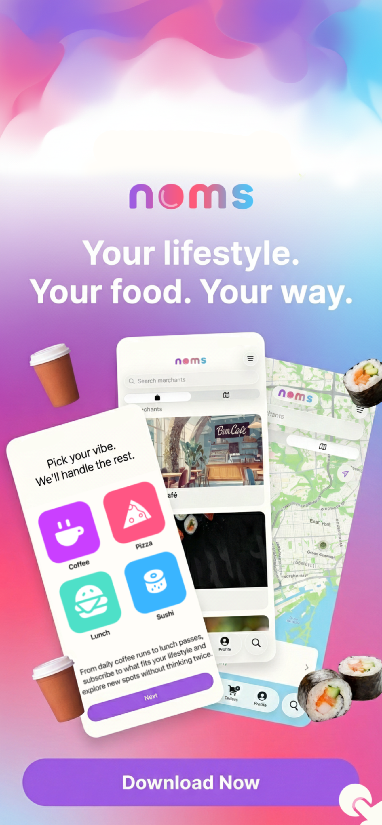Noms App - Home Screen